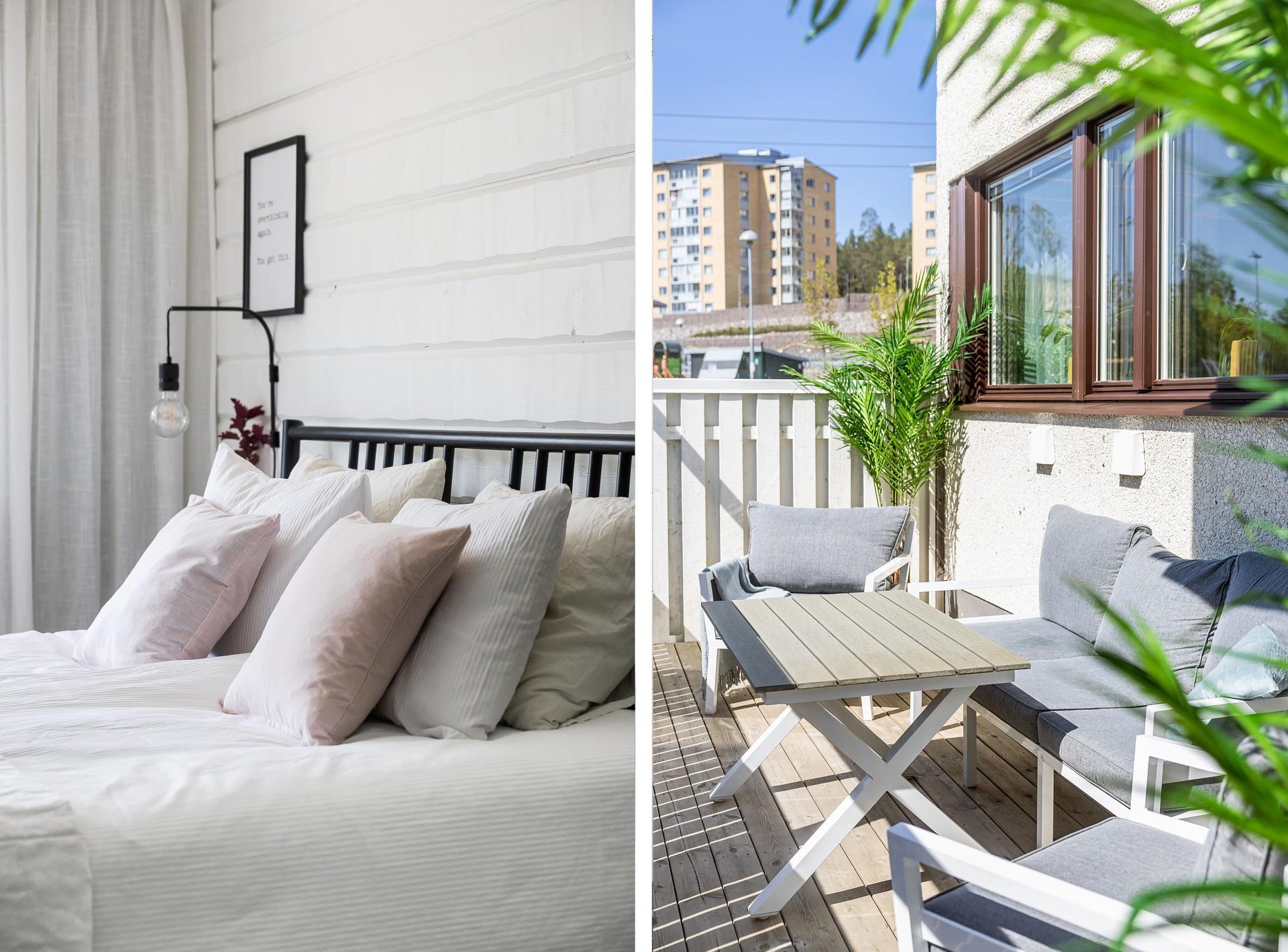 Rymlig och modern 2:a på entréplan med trädäckad uteplats