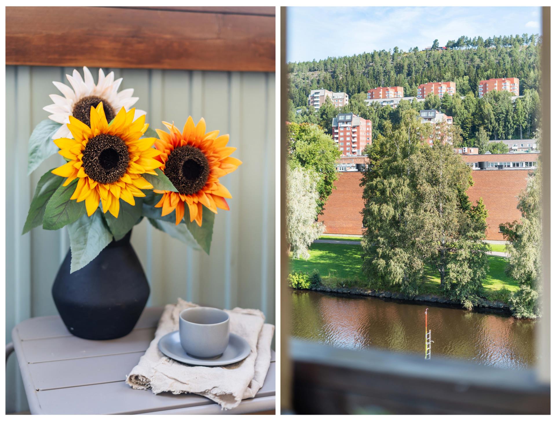Välplanerad etta med fina ytskikt och balkong med utsikt över ån!
